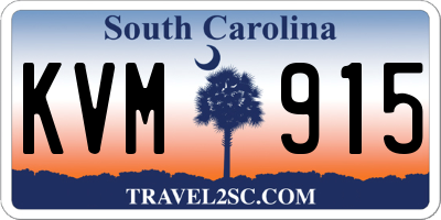 SC license plate KVM915