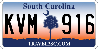 SC license plate KVM916