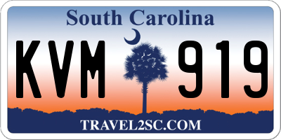 SC license plate KVM919