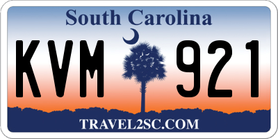 SC license plate KVM921