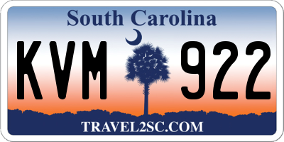 SC license plate KVM922