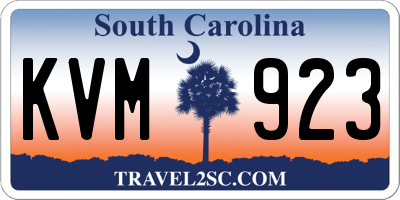 SC license plate KVM923