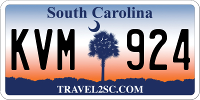 SC license plate KVM924