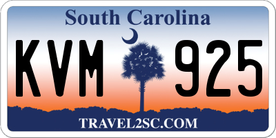 SC license plate KVM925