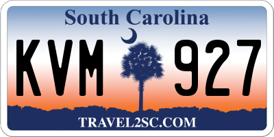SC license plate KVM927