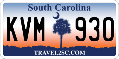 SC license plate KVM930