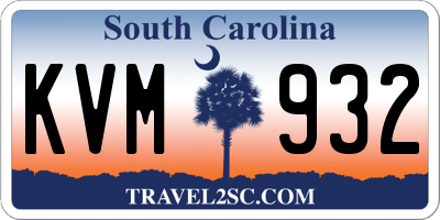 SC license plate KVM932