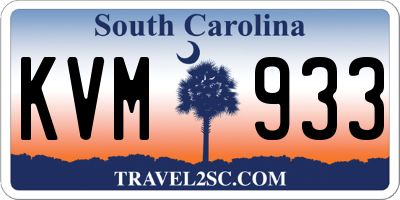 SC license plate KVM933
