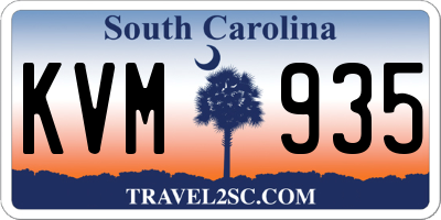 SC license plate KVM935