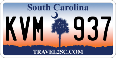 SC license plate KVM937