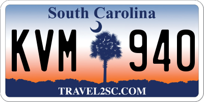 SC license plate KVM940