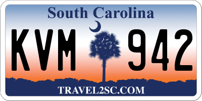 SC license plate KVM942