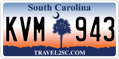 SC license plate KVM943
