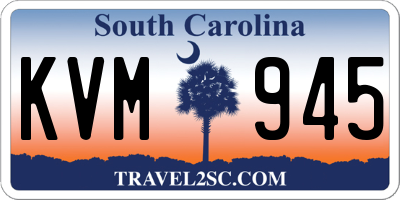 SC license plate KVM945