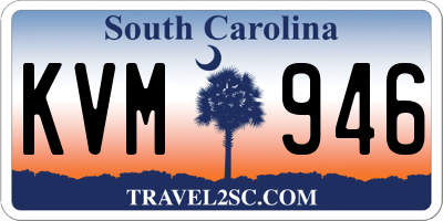 SC license plate KVM946
