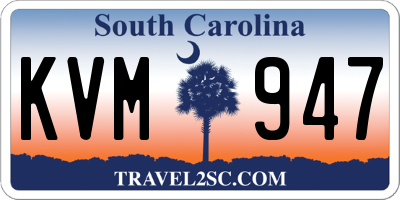 SC license plate KVM947