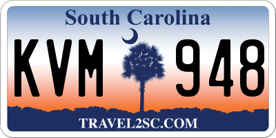 SC license plate KVM948