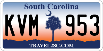 SC license plate KVM953