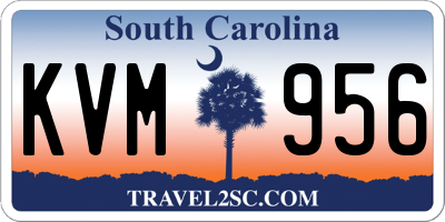 SC license plate KVM956