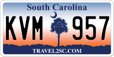 SC license plate KVM957