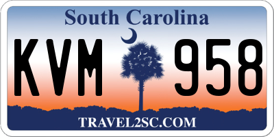 SC license plate KVM958