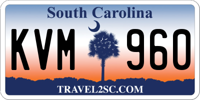 SC license plate KVM960