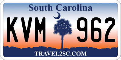 SC license plate KVM962