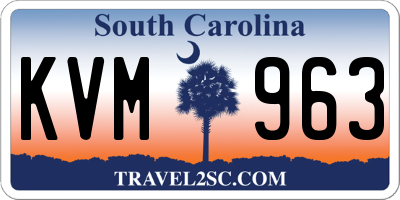 SC license plate KVM963