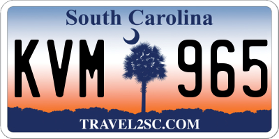 SC license plate KVM965