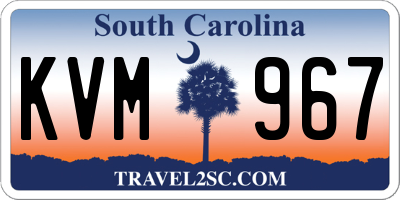 SC license plate KVM967