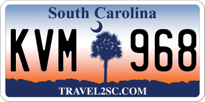 SC license plate KVM968