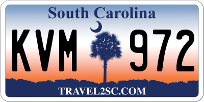 SC license plate KVM972