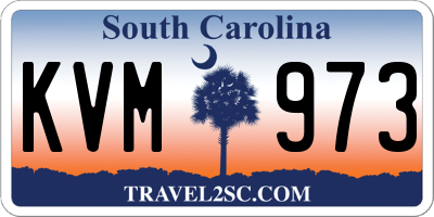 SC license plate KVM973