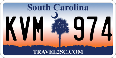 SC license plate KVM974