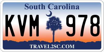 SC license plate KVM978