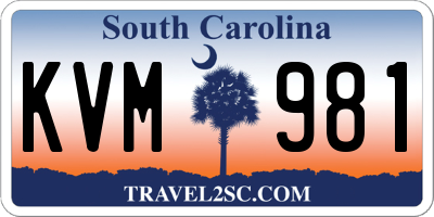 SC license plate KVM981