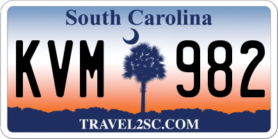 SC license plate KVM982