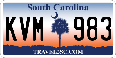SC license plate KVM983