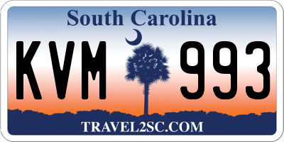 SC license plate KVM993
