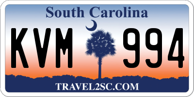 SC license plate KVM994