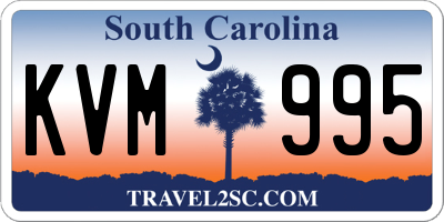 SC license plate KVM995