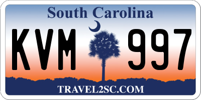 SC license plate KVM997