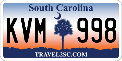 SC license plate KVM998