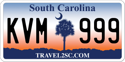 SC license plate KVM999