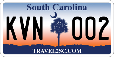SC license plate KVN002