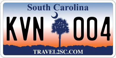 SC license plate KVN004