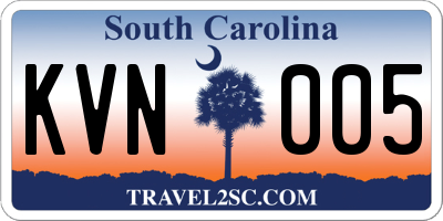 SC license plate KVN005