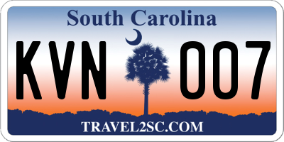 SC license plate KVN007