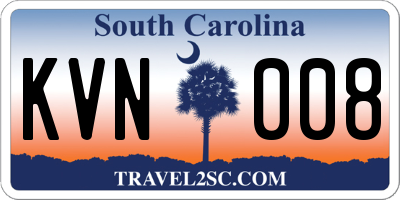 SC license plate KVN008