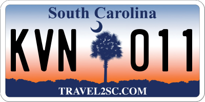 SC license plate KVN011
